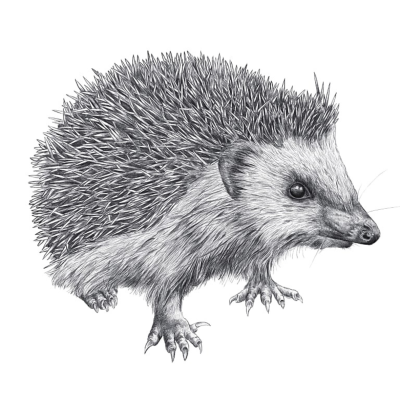 Igelbild gezeichnet